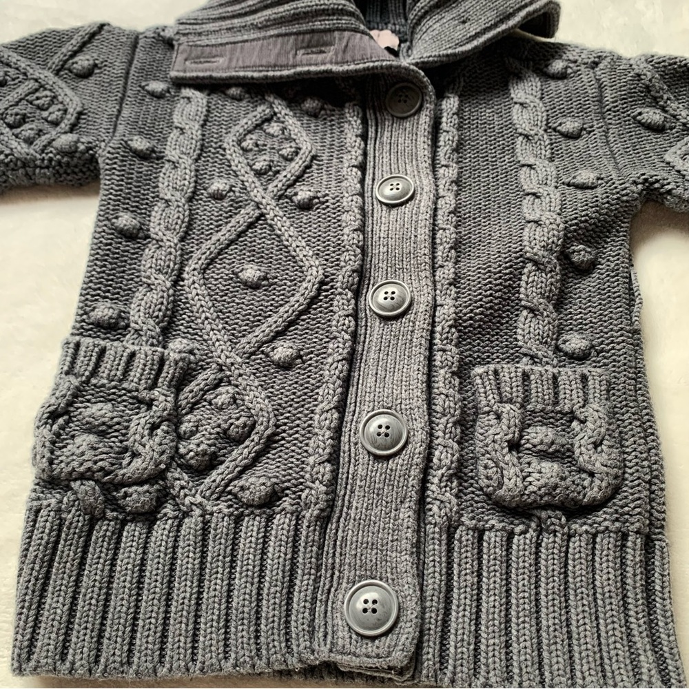 Stella McCartney for Gap Gray Cable Knit Cardigan Size 3 - Picture 1 of 8